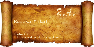 Ruszka Antal névjegykártya